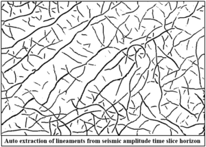 Lineaments of seismic time slice